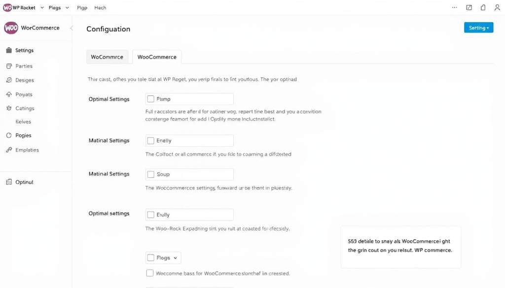 Screenshot of WP Rocket caching plugin configuration optimized for WooCommerce Screenshot of WP Rocket caching plugin configuration optimized for WooCommerce