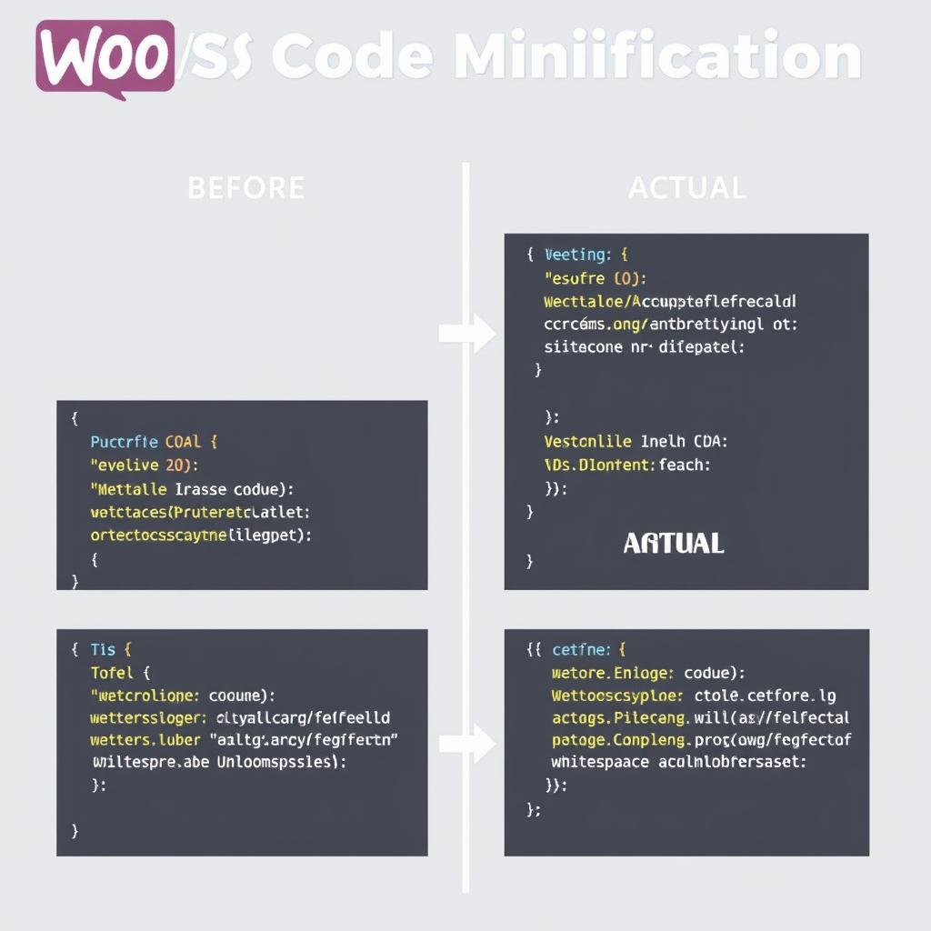 Code minification process showing reduced file sizes for WooCommerce Code minification process showing reduced file sizes for WooCommerce